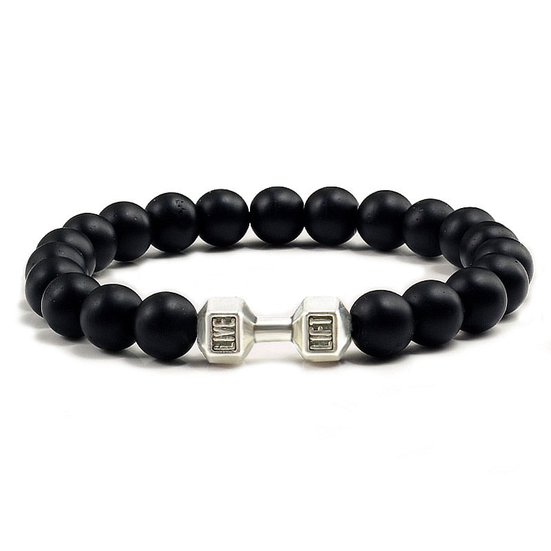 Lava Stone Dumbbell Bracelets