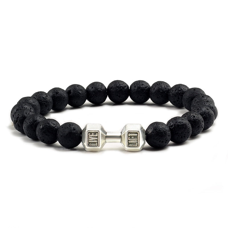 Lava Stone Dumbbell Bracelets