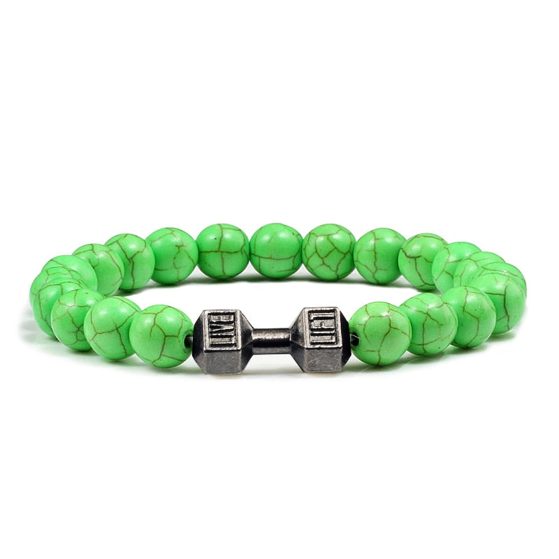 Lava Stone Dumbbell Bracelets