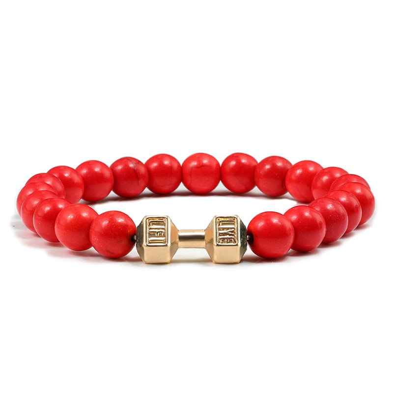 Lava Stone Dumbbell Bracelets