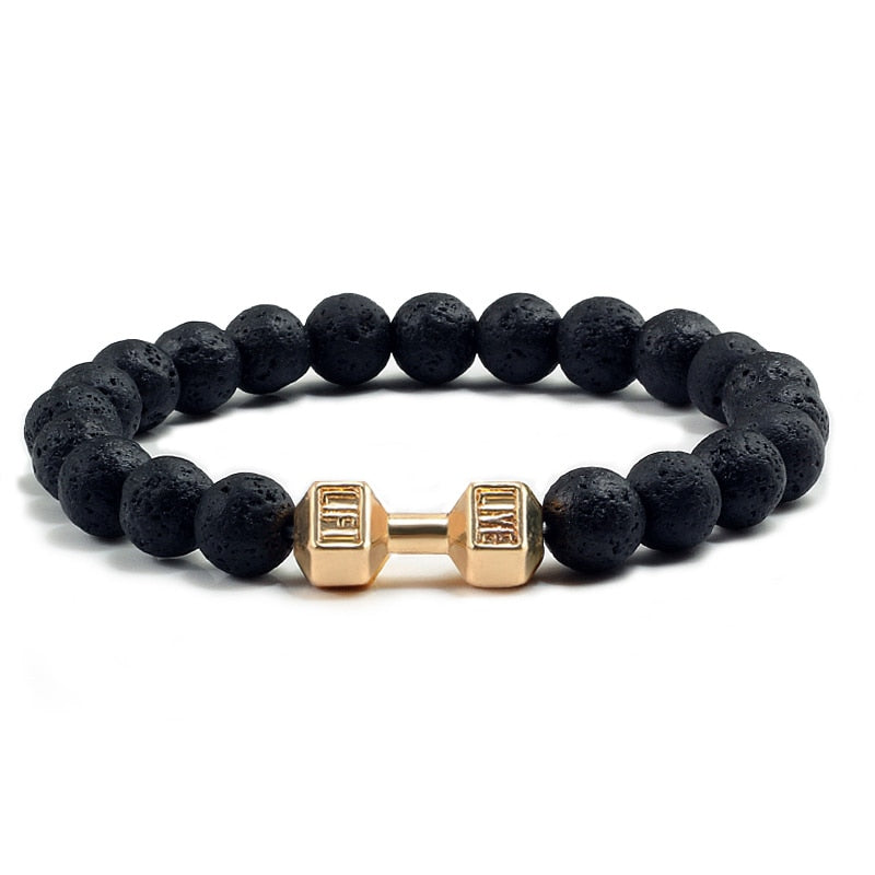 Lava Stone Dumbbell Bracelets