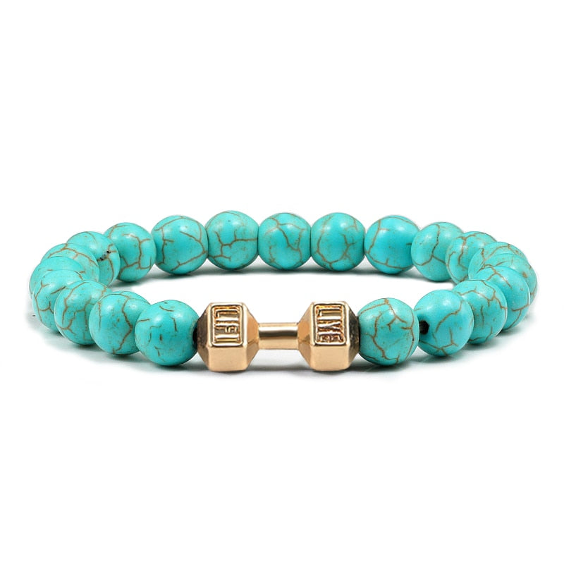 Lava Stone Dumbbell Bracelets