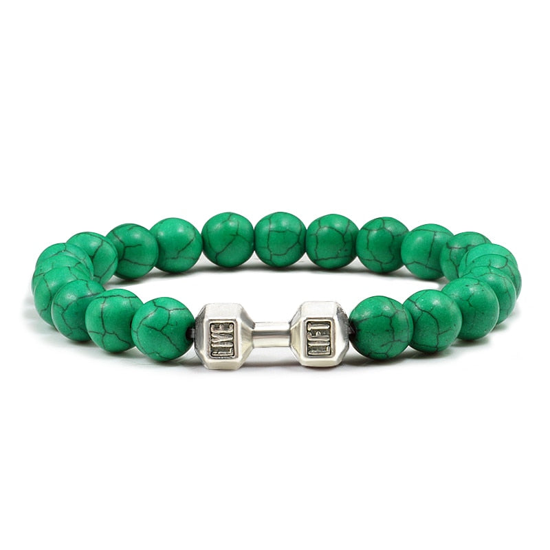 Lava Stone Dumbbell Bracelets