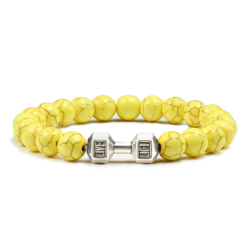 Lava Stone Dumbbell Bracelets