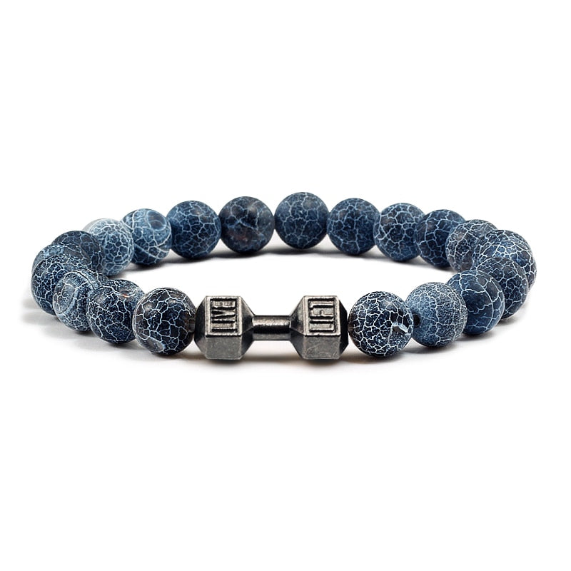 Lava Stone Dumbbell Bracelets
