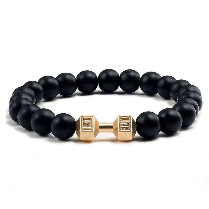 Lava Stone Dumbbell Bracelets