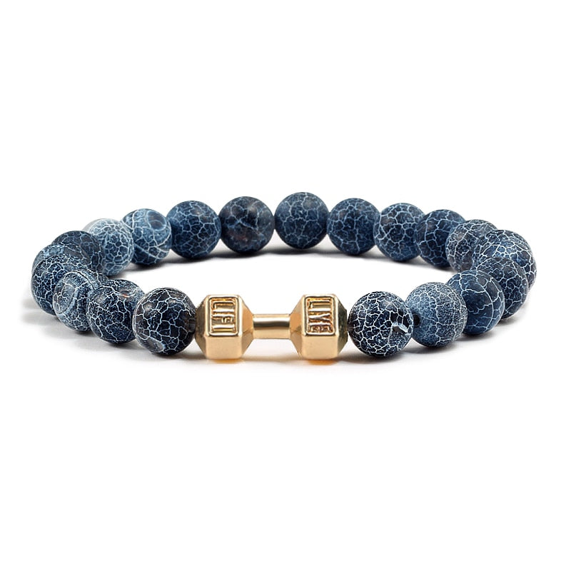 Lava Stone Dumbbell Bracelets