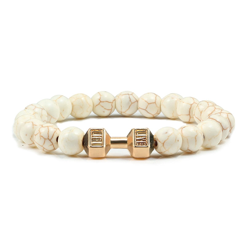 Lava Stone Dumbbell Bracelets