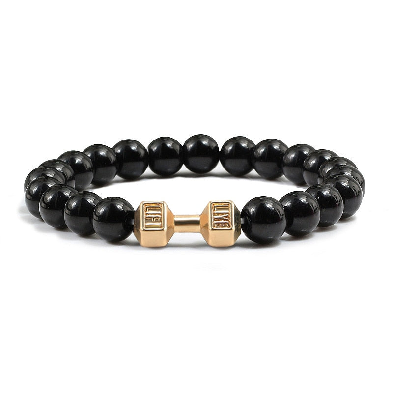 Lava Stone Dumbbell Bracelets