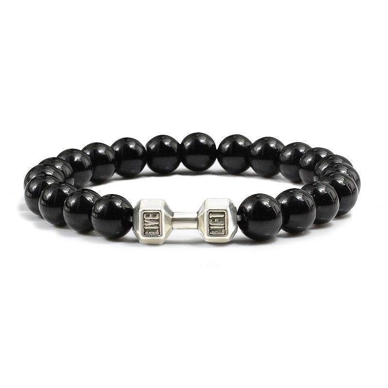 Lava Stone Dumbbell Bracelets