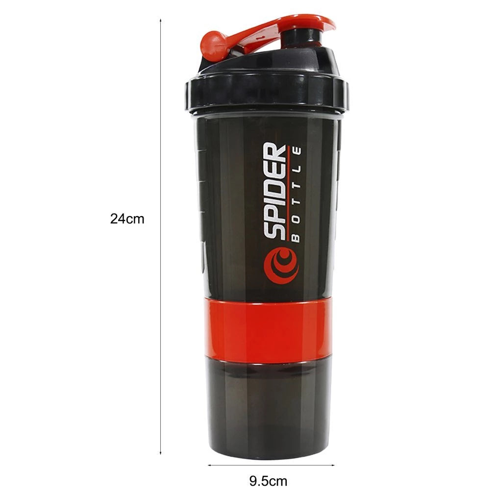 3 Layers Shaker Protein Bottle Powder Shake Cup Water Bottle